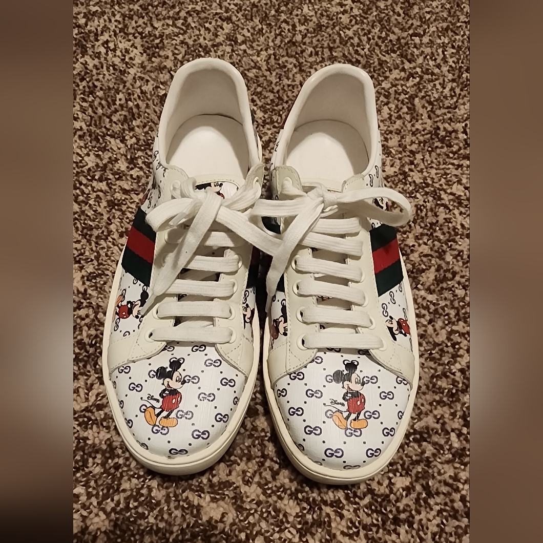 Gucci Women White Mickey Mouse Sneakers